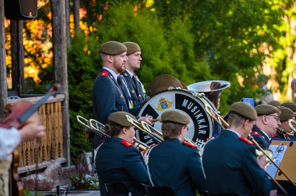 Musikers i en orkester.