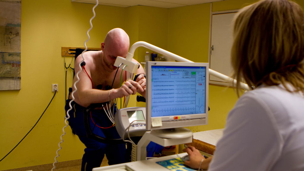 Arbets-EKG i den kompletterande prövningen.