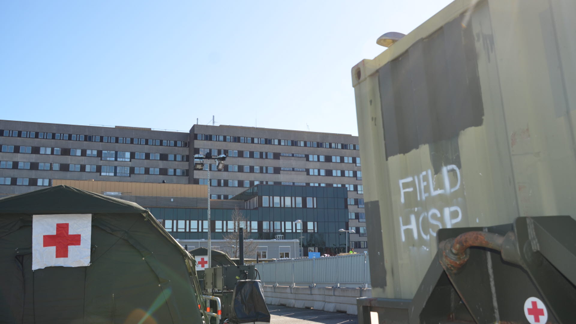 Insatsen ”leverera fältsjukhus” är över Försvarsmakten Västra Götaland: Försvarsmakten levererar tält till