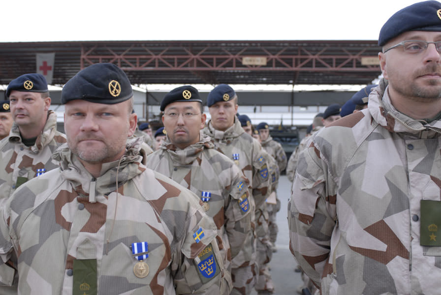 Medaljceremoni på Camp Northern Lights Försvarsmakten